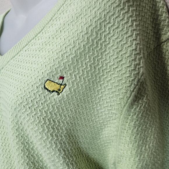 VTG Augusta National Masters Sweater Womens XL Magnolia Lane V-Neck Green Knit - Picture 14 of 14